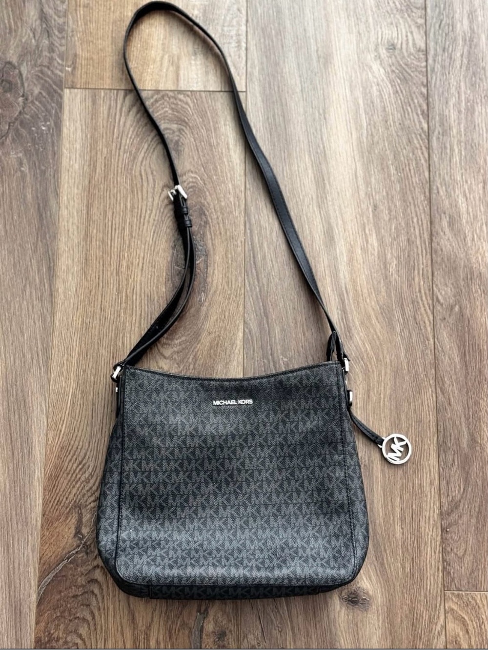 Michael Kors Black MK Logo Crossbody Shoulder Bag
